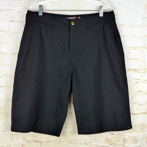 Quiksilver Amphibians Hybrid Board Shorts Mens 31x11 Black Printed Swim Surf - Picture 1 of 10